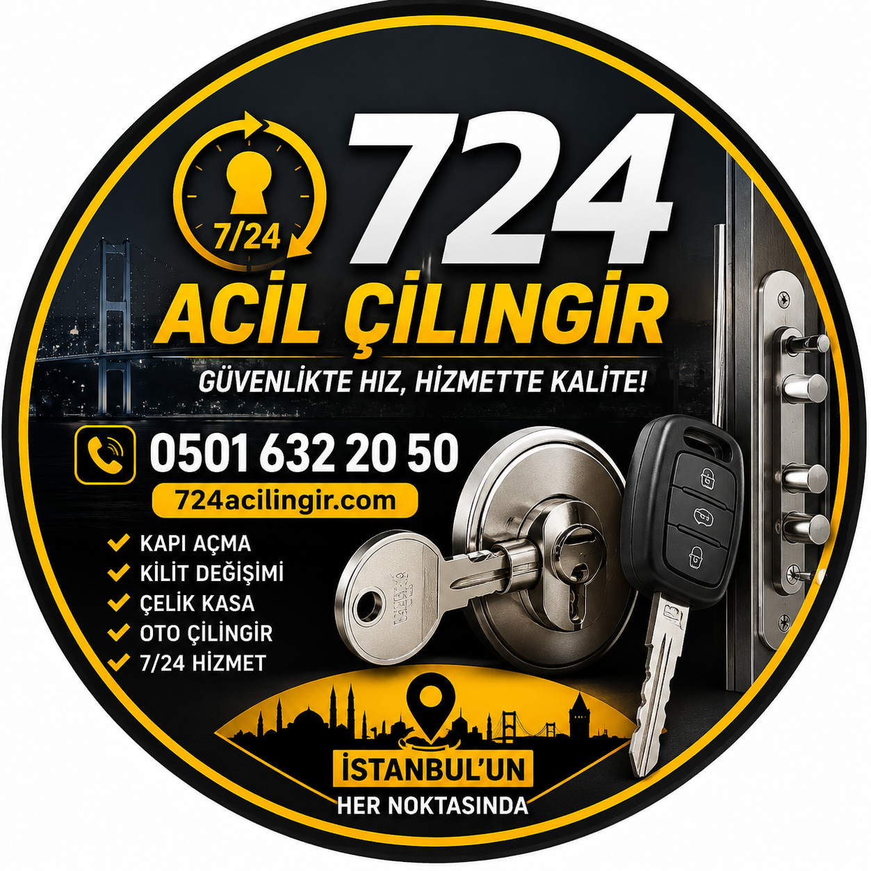 istanbul her iki yakada çalışan çilingir